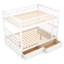 Lit superposé double blanc avec tiroirs - Fabrication en tiroirs de rangement en pin massif, pour la détente dans la chambre à coucher-1787655669-1787655667