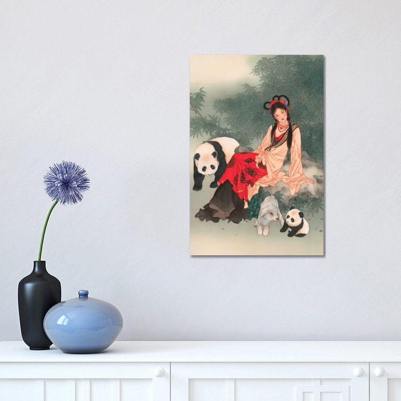 Pandas Of Wolong - Painting on Canvas, 30.48 cm H x 45.72 cm W, Wrapped Canvas