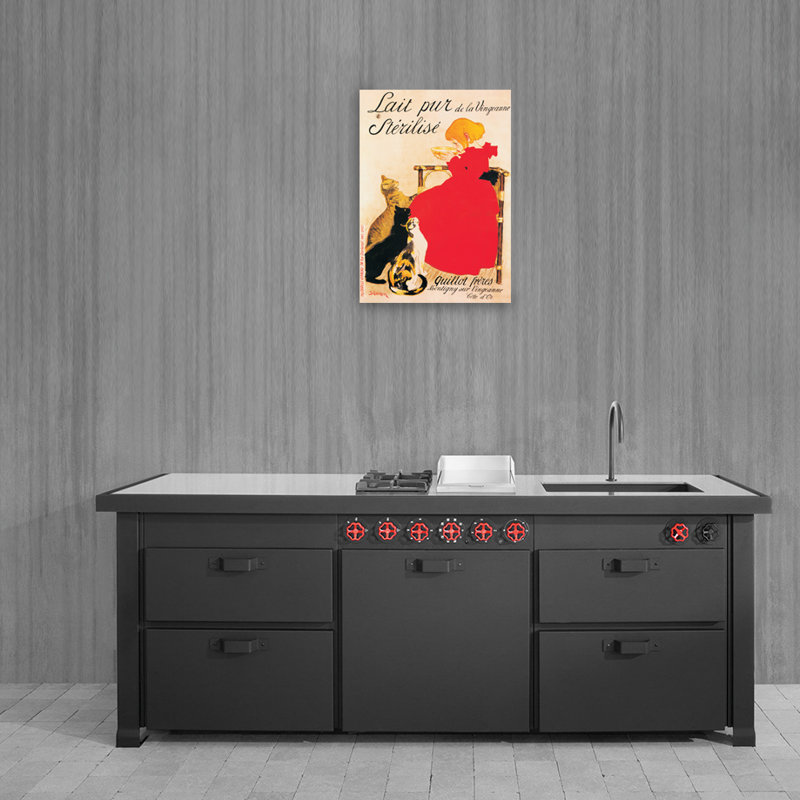 Steinlen - No Frame Print on Wood, 90cm H x 65cm W x 1.8cm D