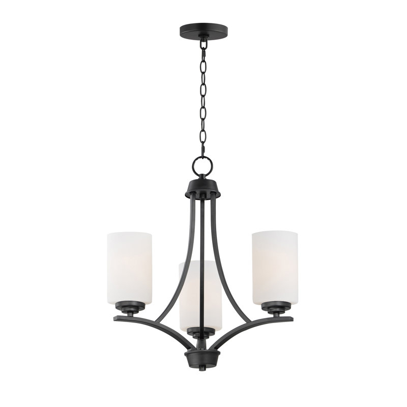 Deven 3 - Light Dimmable Classic / Traditional Chandelier, Black