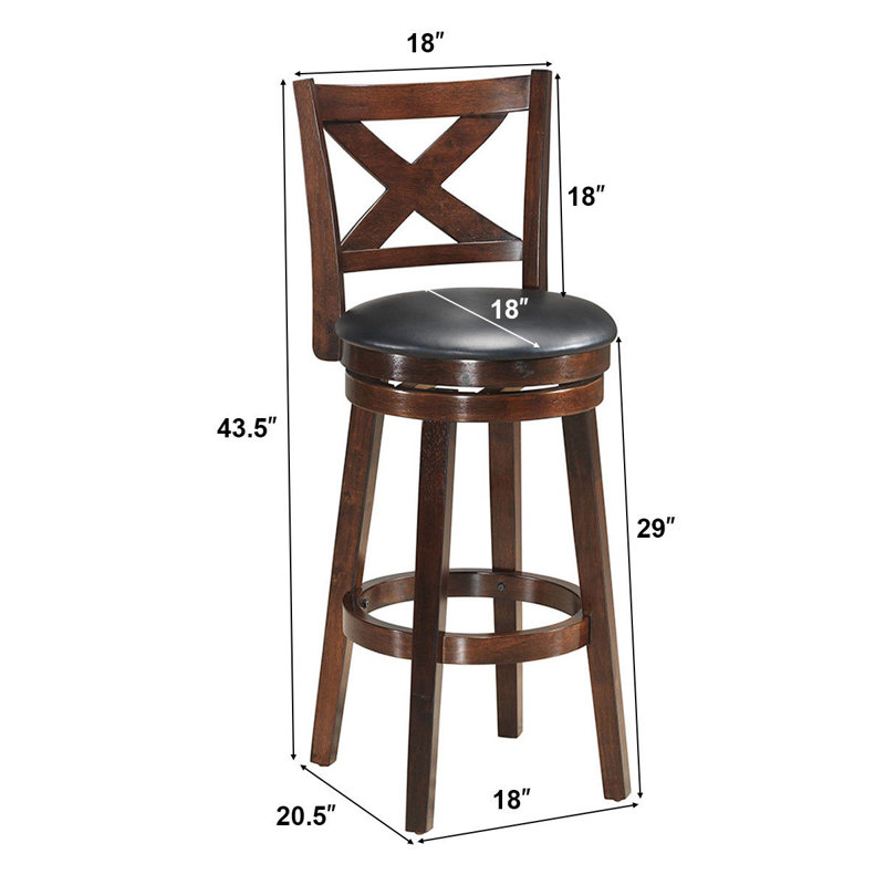 Woosley Swivel Upholstered Counter Stool, Bar Stool (29” Seat Height)