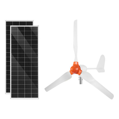 12V 600W Solar Wind Power Kit, 2PCS 100W Solar Panel + 400W Wind Turbine + 12.8V 100Ah LiFePO4 Battery + 1000W Power Inverter + MPPT Wind/Solar Hybrid Controller for Home RV Boat Farm Off-Grid