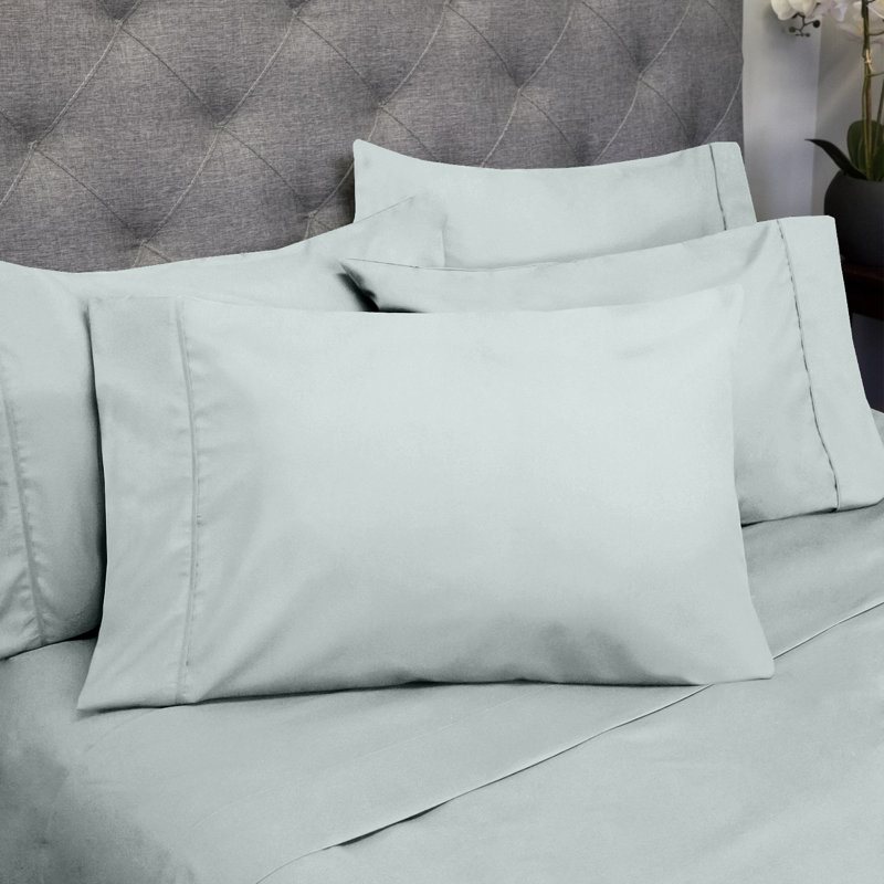 Luxurious Soft Microfiber Sheet Set with Bonus Pillowcases, Porcelain Blue, King Sheet Set with 4 Pillowcases