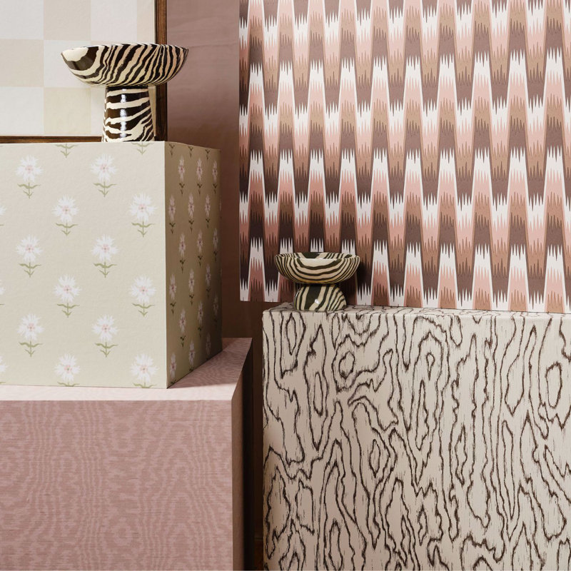 Henry Holland Abstract Vinyl Wallpaper Double Roll, Chocolate