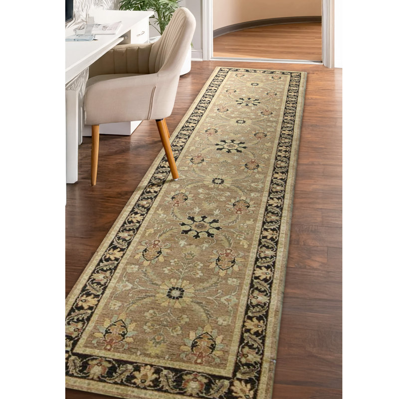 Chemin de table beige noué à la main de haute qualité