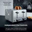 Tower Sera 4 Slice Toaster with 6 Browning and Defrost/Reheat/Cancel Functions, 1800W-94103939