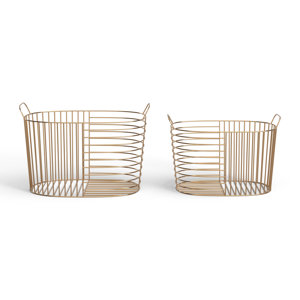 Abbie 2 Piece Metal Basket Set