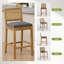 Tabouret de comptoir rembourré en rotin avec structure en bois massif (ensemble de 4)-958693423-958693424