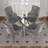 47 Inch Round Glass Top Metal Base Dining Table-204658407