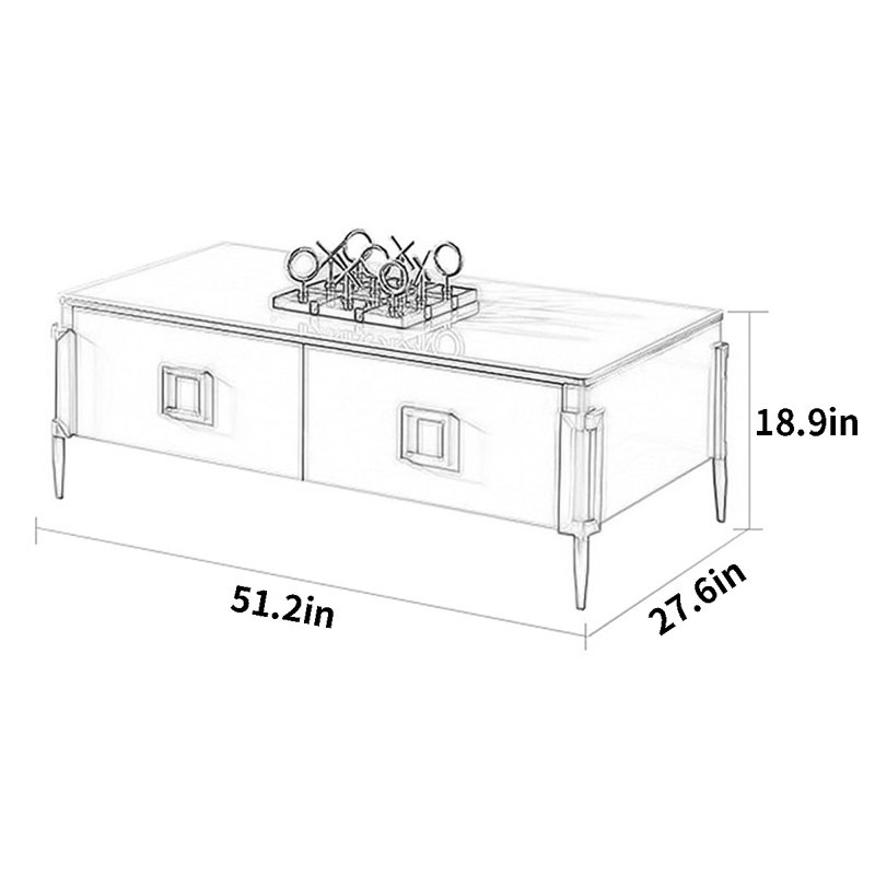 Glass Top Single Coffee Table