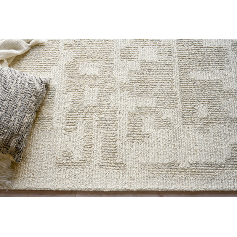 Sierra Hand Tufted New Zealand Wool Ivory/Silver Area Rug, 9'X12'