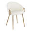 Chaise en métal doré et similicuir blanc