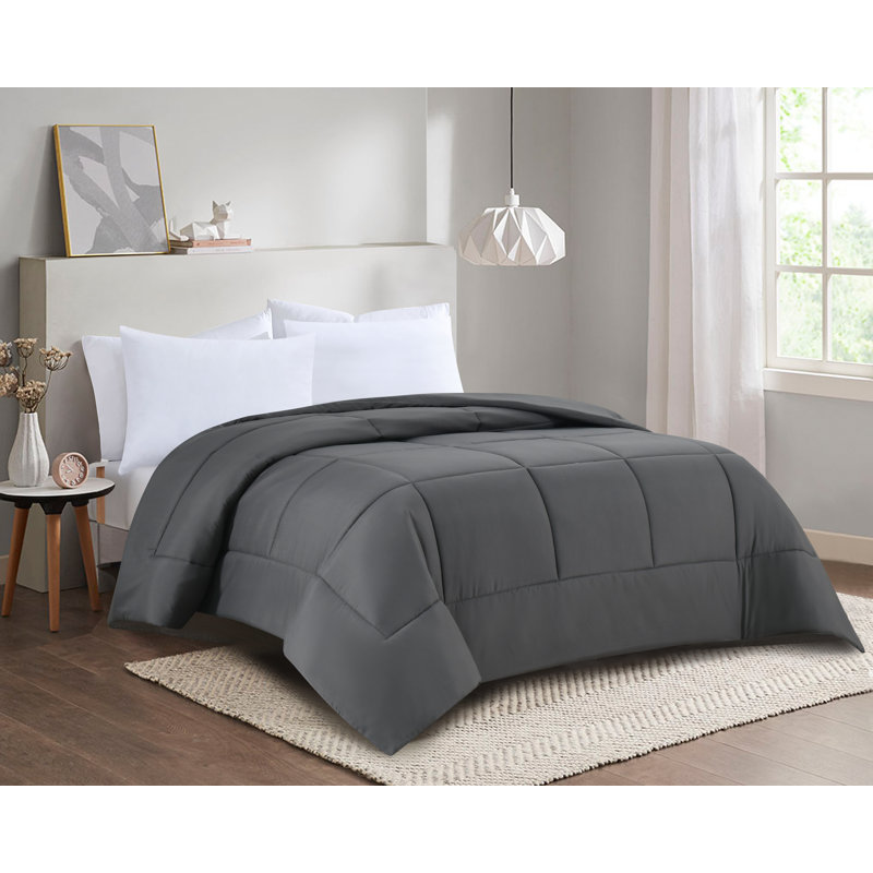 Édredon en duvet synthétique Swift Home Basic, Gris, Édredon très grand