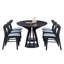 (1 table + 6 chaises) Ensemble de table de salle à manger moderne de 78,74 pouces de 7 pièces, table en bois et chaises de salon, grande table de cuisine ovale pour restaurant, noir