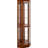 6 Shelf Curio Cabinet, Oak, With Adjustable Tempered Glass Shelves & Mirrored Back Color Cabinet Shelves, Back, Oak Finish-1494160957