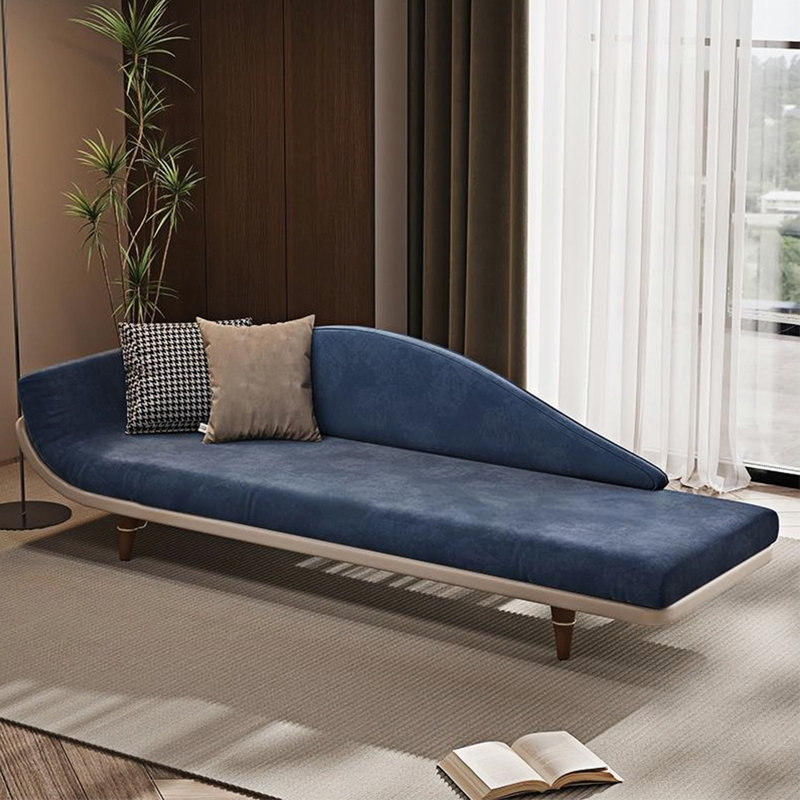 Simple fashion modern elegant casual chaise lounge, Off-White/Blue, Left Hand Facing