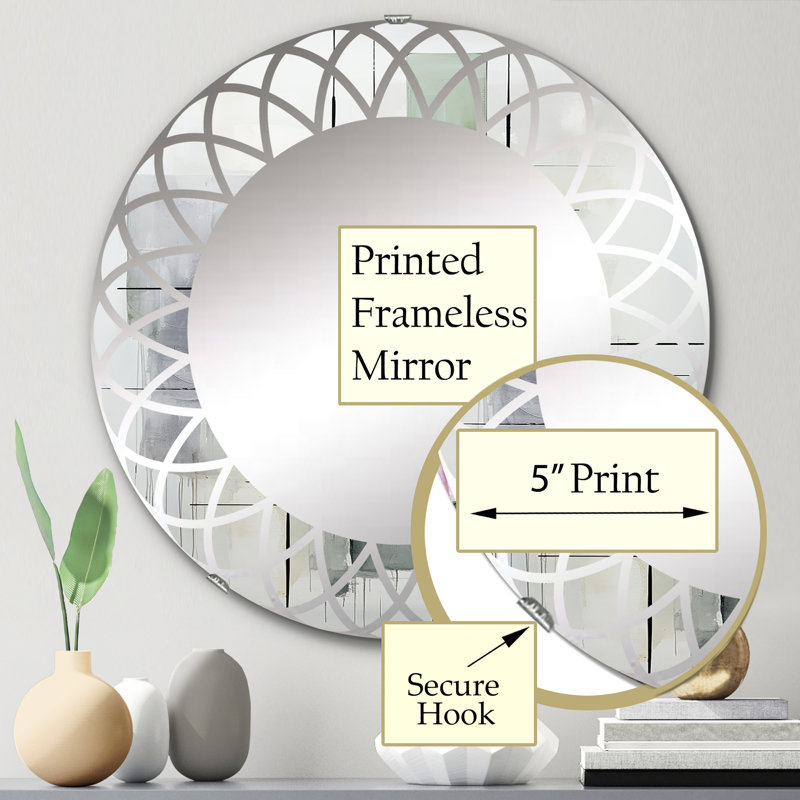 Everie - Miroir mural moderne rond, 24 po x 24 po