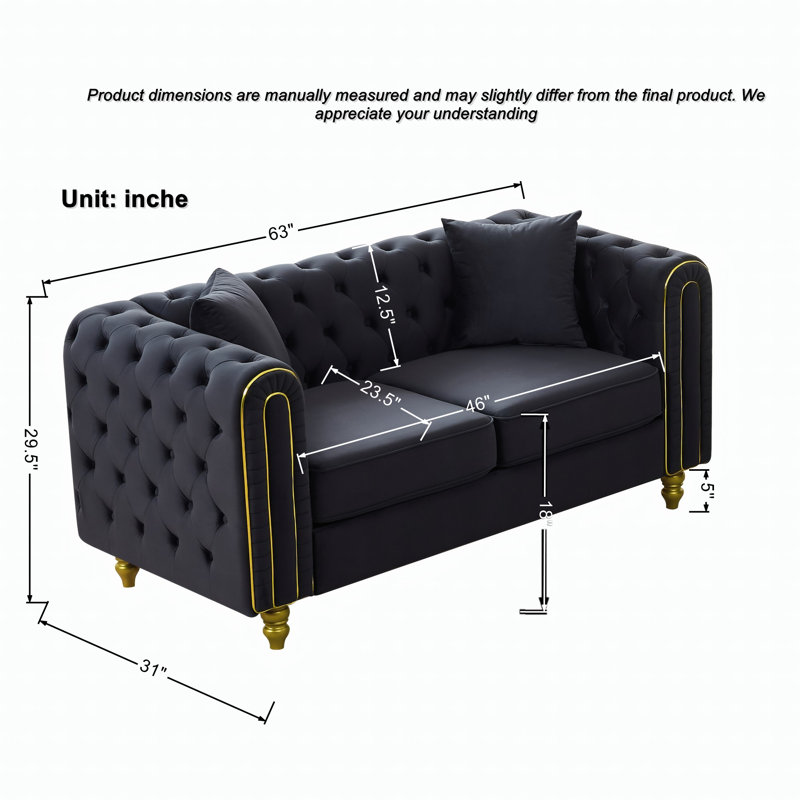 Ensemble de fauteuils Chesterfield, Noir