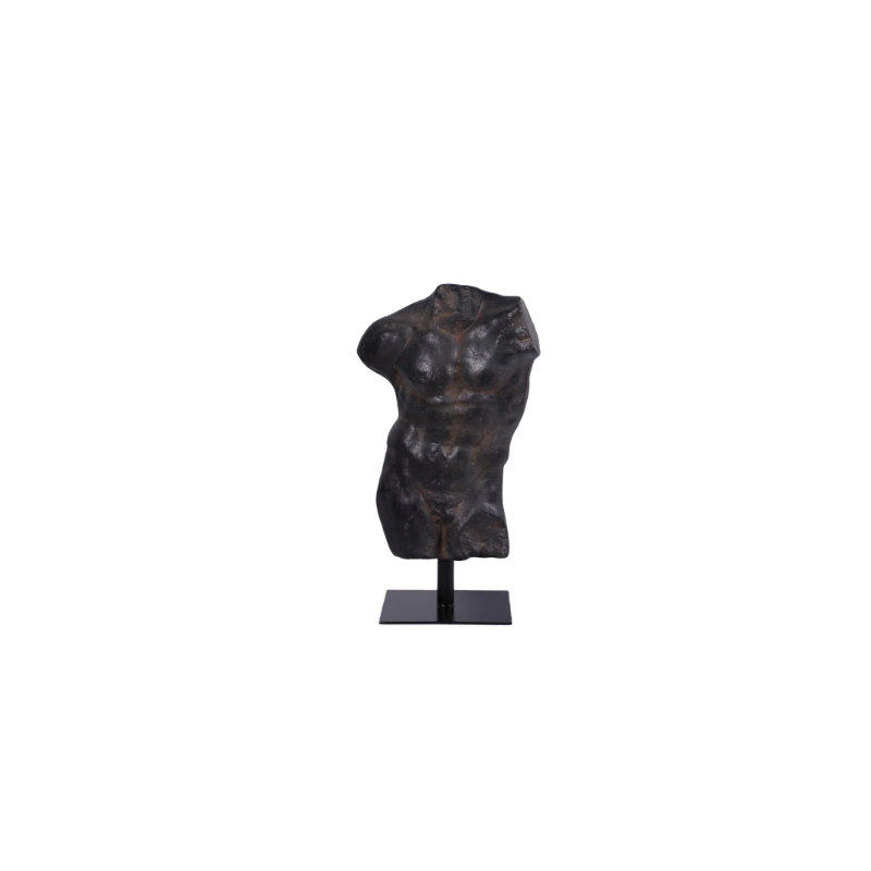 Statue torse mâle vieilli noir Andrea