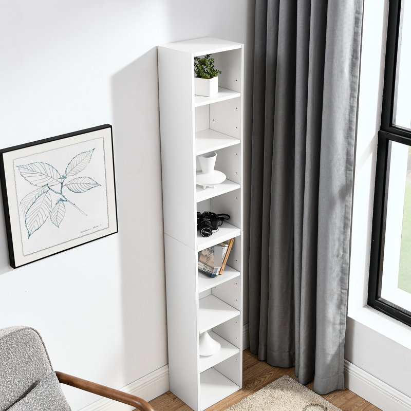 Multifunctional 8 - Tier Media Tower Rack, Double Bookcase For Cd Storage In Home Office, Adjustable Shelves, Waterproof And Quick To Install, 3A Packaging Easy Assemble, Packaged