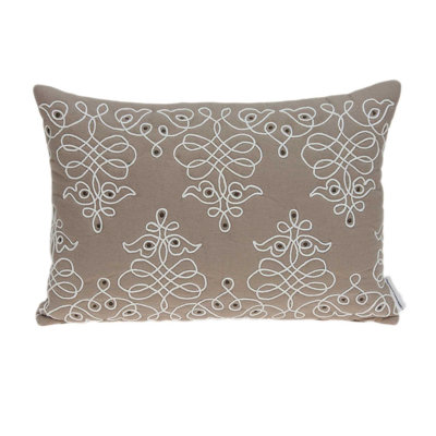 Cotton Damask Lumbar Pillow