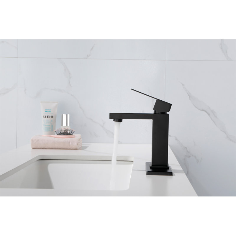 Robinet de salle de bain à cascade, robinet de meuble-lavabo à poignée simple, Noir mat