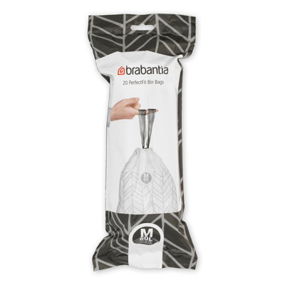 Brabantia Size D SmartFix Perfect Fit Bin Liners 15-20 Litre 20 Bags Roll