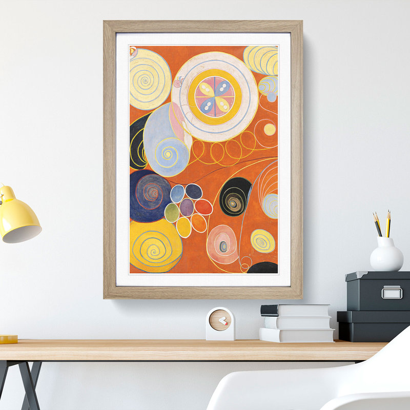 They Tens Mainstay Iv by Hilma Af Klint - Picture Frame Painting, 36cm H x 27cm W x 2cm D, Oak