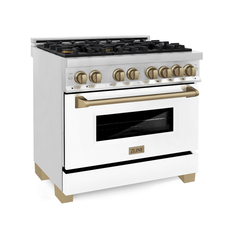 ZLINE Autograph 36" Legacy Dual Fuel Range w/ 6 Burners, Champagne Bronze Stainless Steel 
