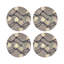 Xmas Tangle Black Vegan Leather Round Coasters-1712545831