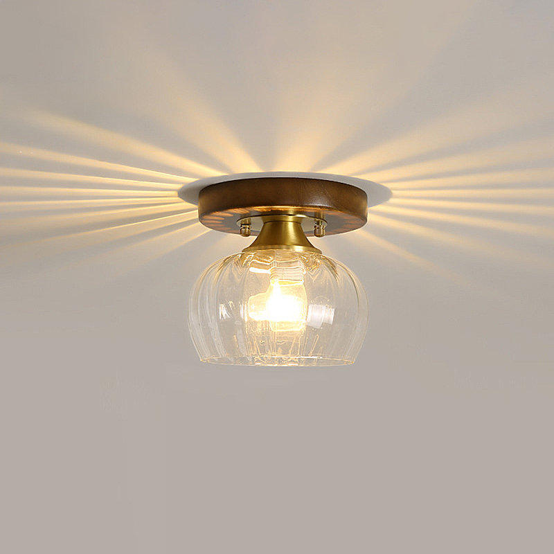 Plafonnier en verre transparent Ribber, Clair