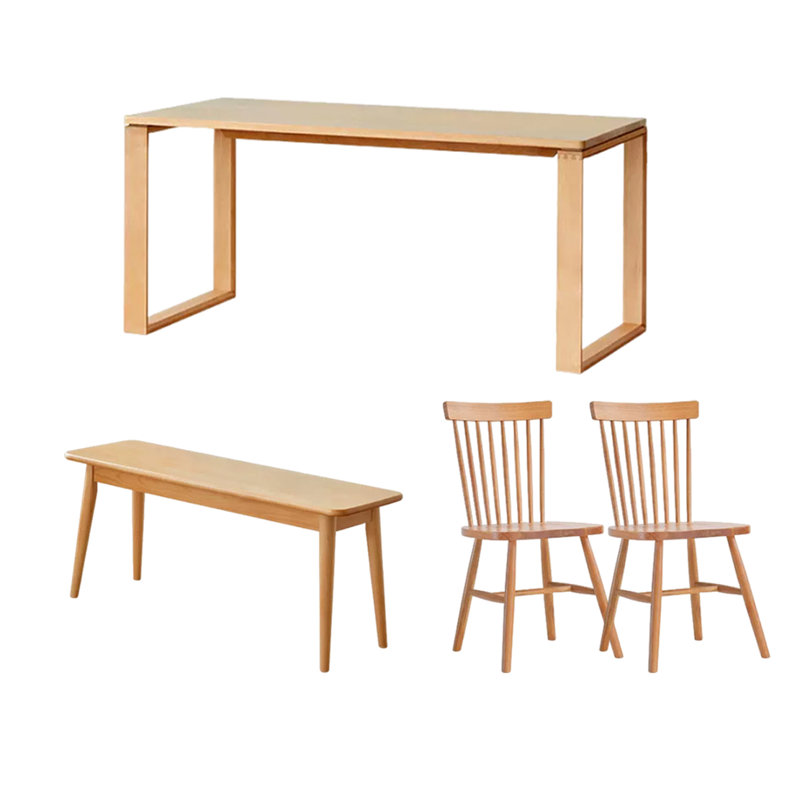Longue table de travail longue table en bois massif, H 29,52 po x L 62,99 po x l 31,49 po