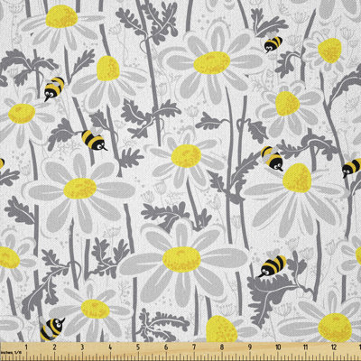 Deakyn Daisy Flowers Bees in Spring Time Multi-Purpose Fabric