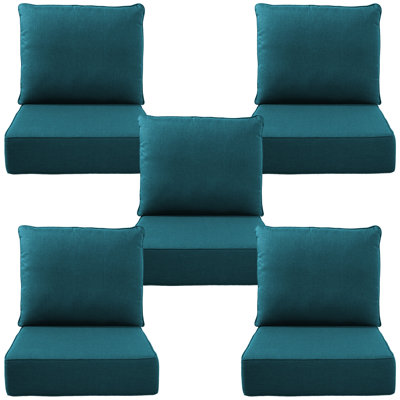 Ensemble de coussins et oreillers épais Allo 61 x 61 x 15 cm - Siège profond, intérieur/extérieur, résistant à l'eau et à la décoloration