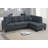 Modern Style 2Pc Sectional Set Nailhead Trim Two Matching Accent Pillows Plastic Legs Left Arm Three Seat Sofa Charcoal Finish Primary Living Room