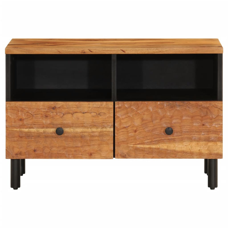 Beeney Unfinished TV Stand for TVs up to 28", Black/Brown