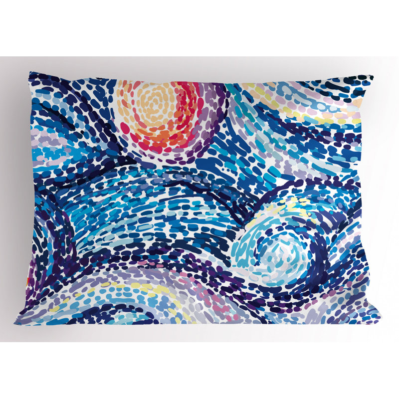 Blue/Red Polyester Microfiber Piece Sham, Twin