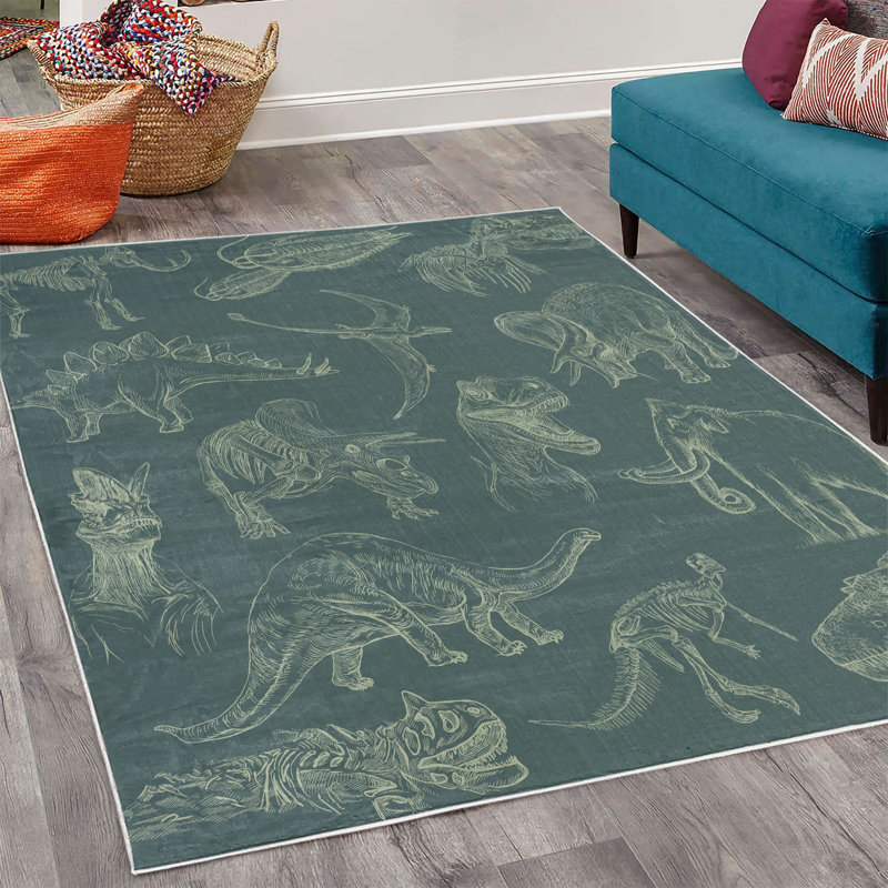 Tapis décoratif Baidy, Rectangle 4 pi x 5 pi 5 po