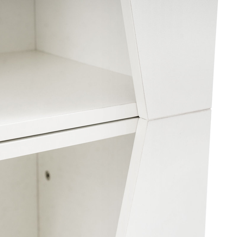 Bibliothèque de coin 6 niveaux, Blanc