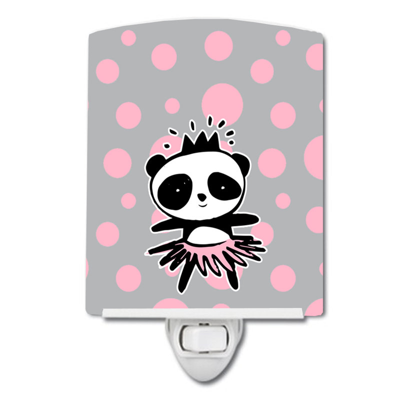 Panda Bear Ballerina Ceramic Night Light