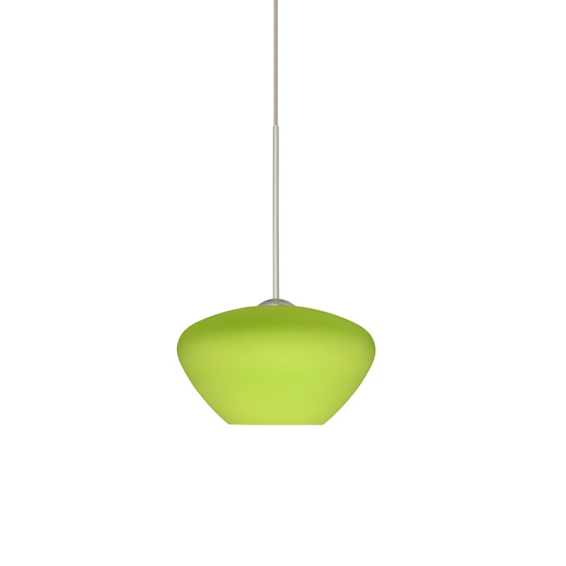 Luminaire suspendu géométrique à 1 lumière Srinivas, Lime, Nickel satiné, Halogène