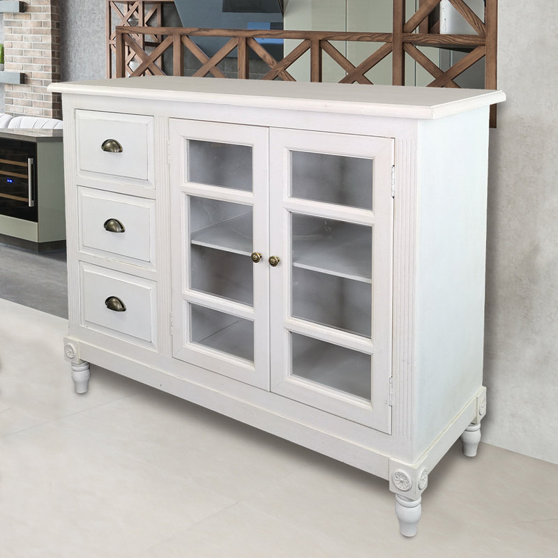 Haleyville 46'' Solid Wood Sideboard, Whitewash