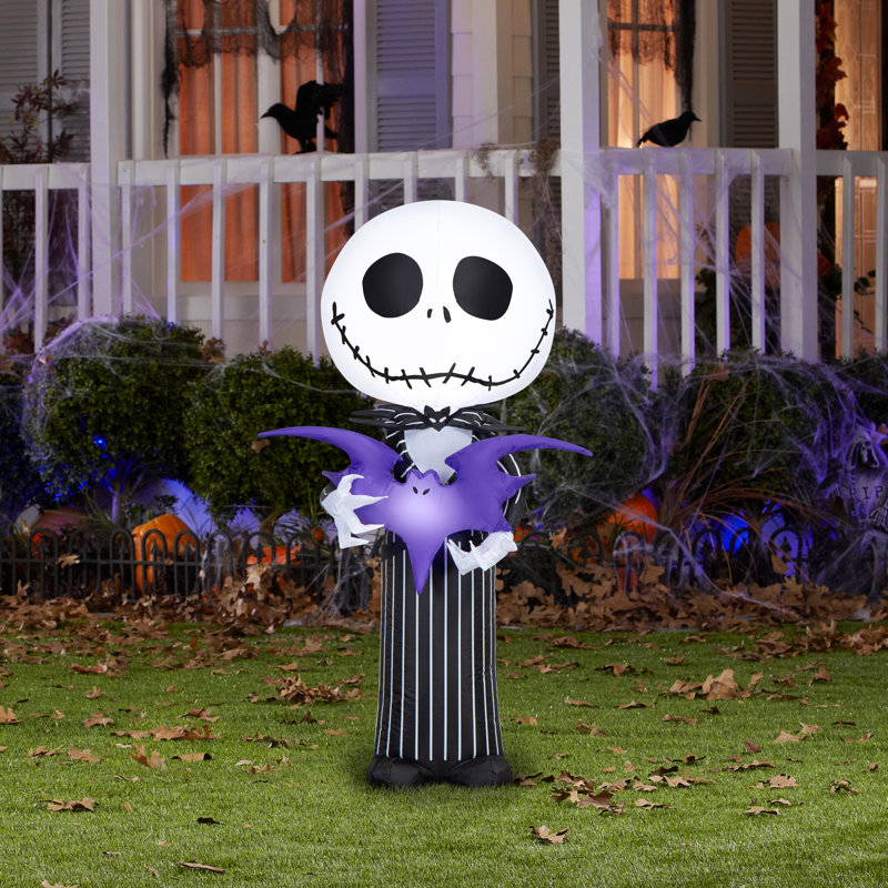 Airblown Halloween Light-Stylized Jack Skellington with Bat-Disney