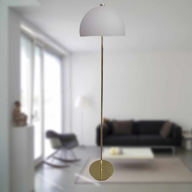 Borkoski 151cm Polished Brass Plate Traditional Floor Lamp