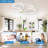 33 insh 7 Blade Modern Ceiling Fans, Ring-shaped Dimmable LED Ceiling Lights, With Remote Control and APP, For Bedroom or Study