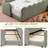 Boucle Upholstered Dinosaur-Shaped Kids Bed With Safety Guardrails And Solid Wood Slat Support-253723882