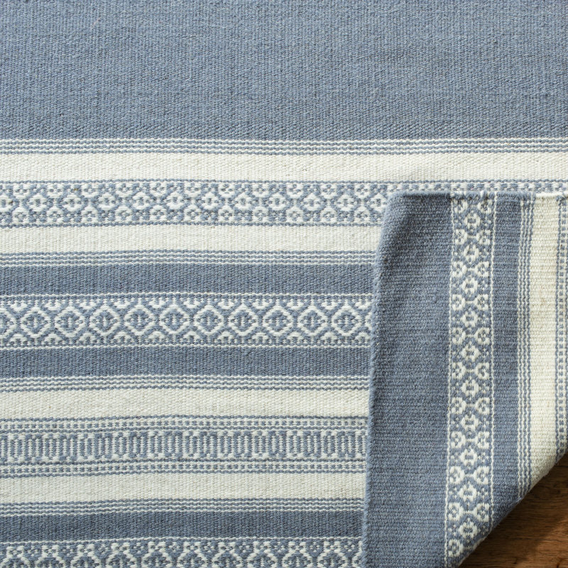 Tapis gris en laine et coton tissé à la main Rodgers, Carré 6 pi