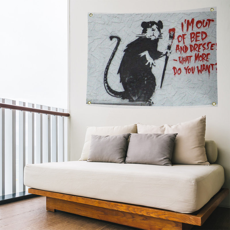 Tapisserie «Polyester Im Out of Bed», H 26 po x l 36 po x P 1 po