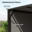 Charcoal Grey 3 x 3 Meters Outdoor Pergola with Adjustable Sliding Sun Shade Canopy and Sturdy Steel Frame for Patio and Garden Use