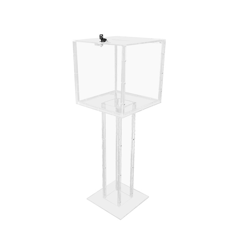Fixturedisplays® Clear Plexiglass Large Floor Standing Tithing Box Offering Box Ballot Box Church Donation Box 14301